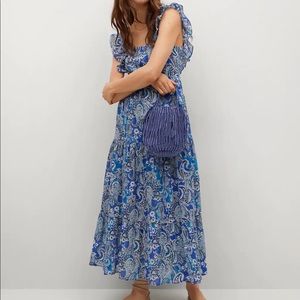 Mango blue paisley dress